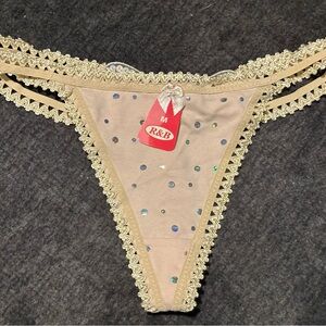 Beige R&B woman’s panties Butterfly themed back